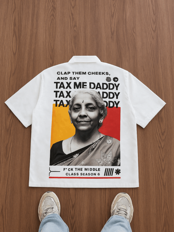 Tax Me Printed Cotton Boxy Fit Shirt