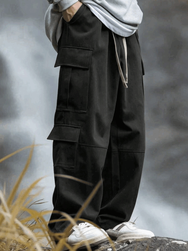 Eddy Black Multi Pocket Drawstring Cargo Jogger