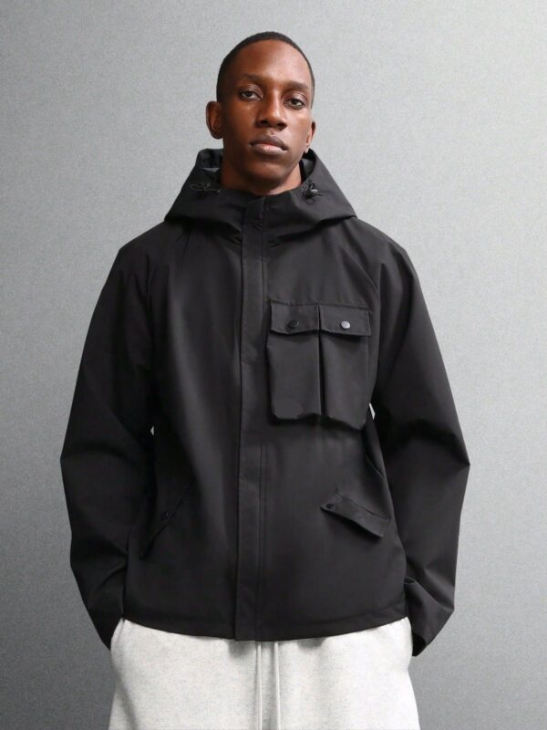 Bronco Black Cargo Pocket Waterproof Soft Poly Jacket