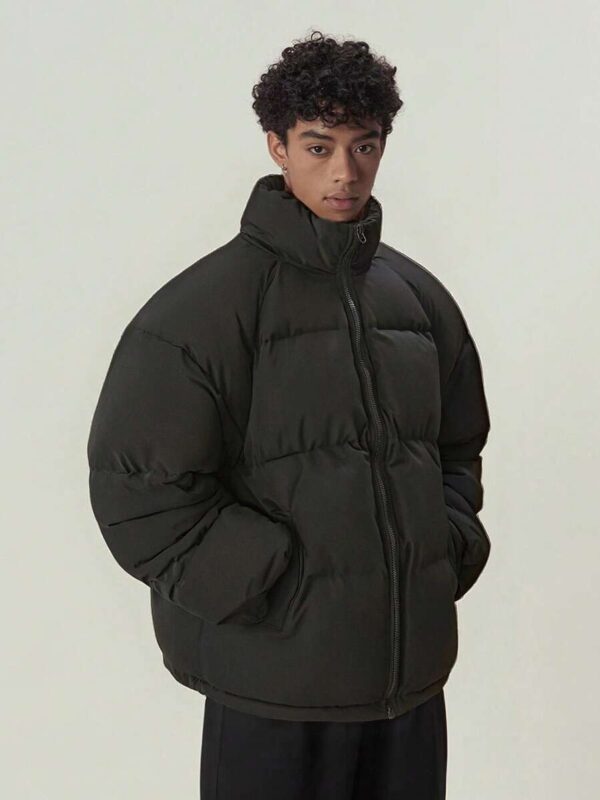 Raymi Black Relaxed Fit Oversized Puffer Jacket