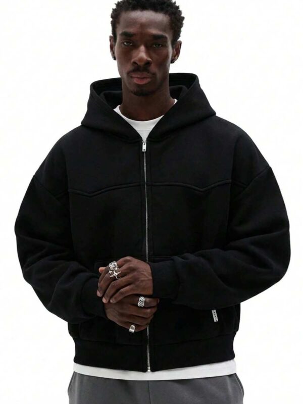 Kane Black Full Sleeves Zipper Hoodie