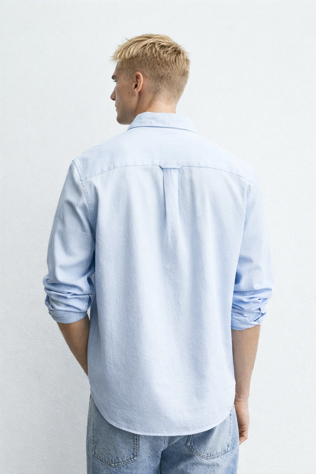 Nabby Sky Blue Tailored Full Sleeves Cotton Shirt - Image 2