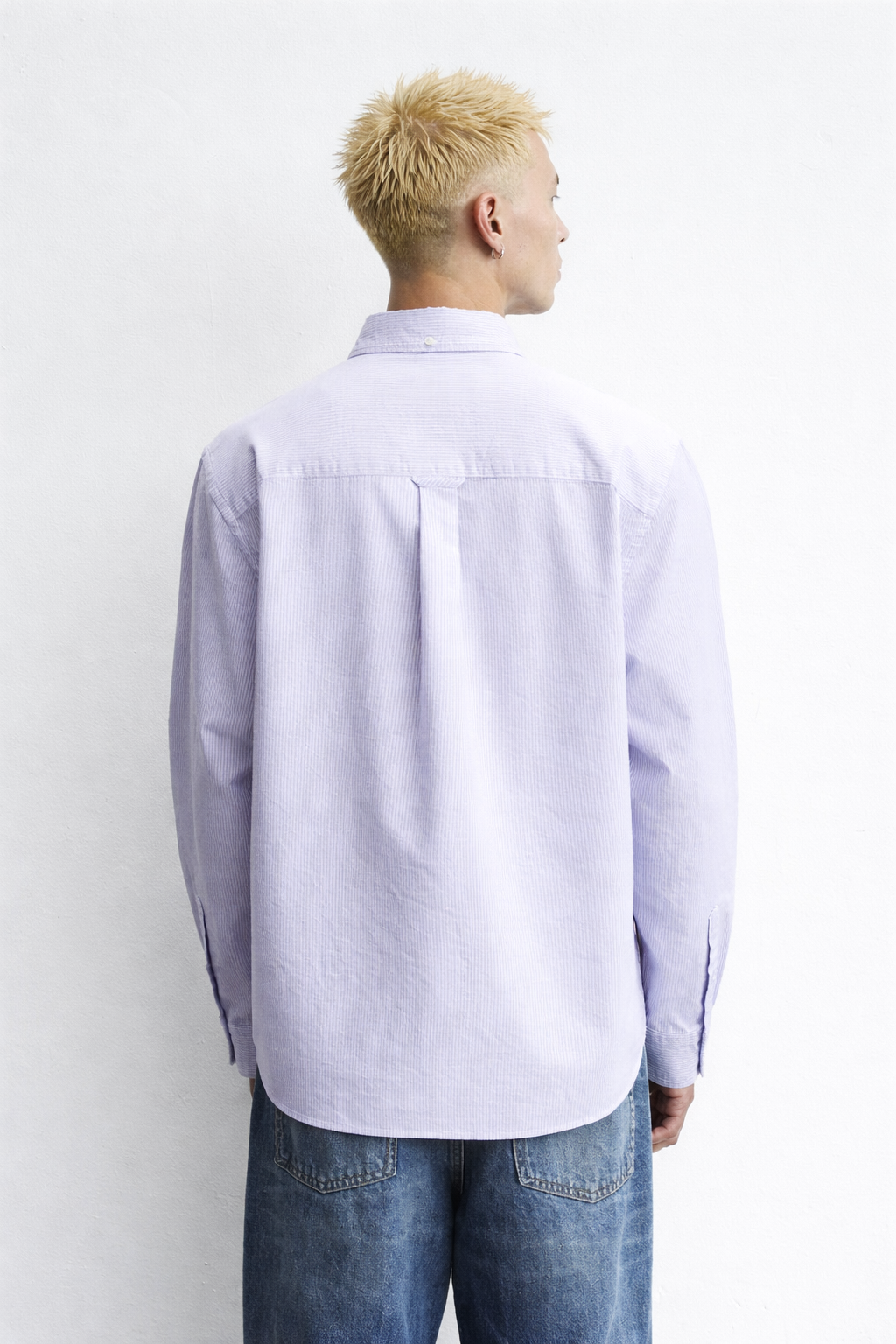 Ashton Blue White Stripes Cotton Shirt - Image 3