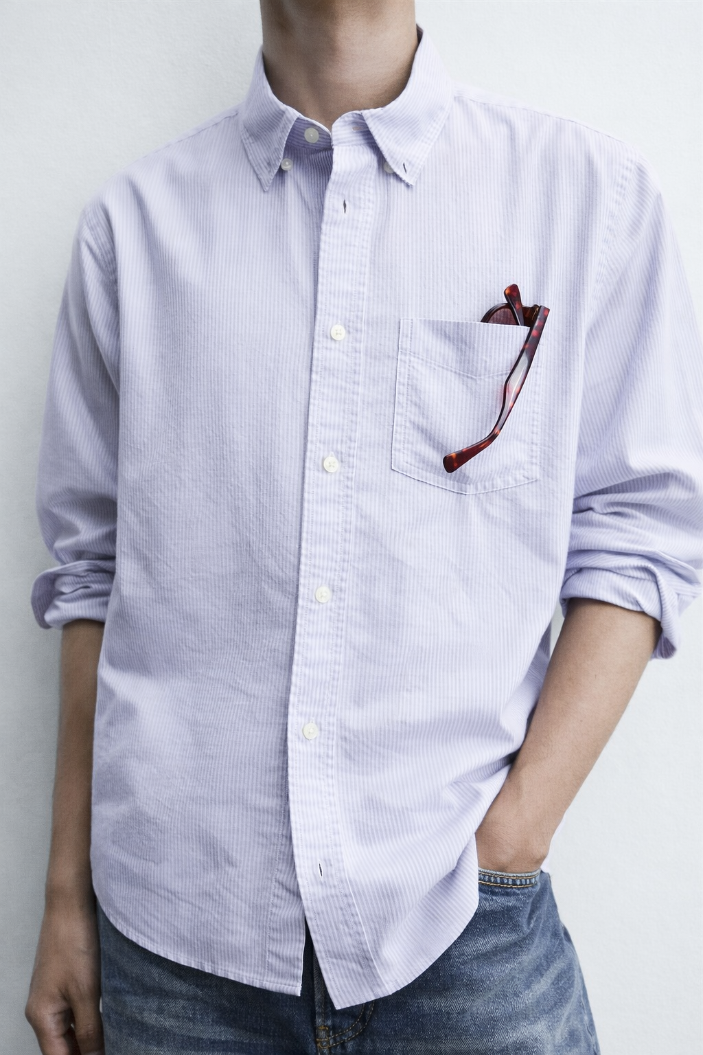 Ashton Blue White Stripes Cotton Shirt - Image 4