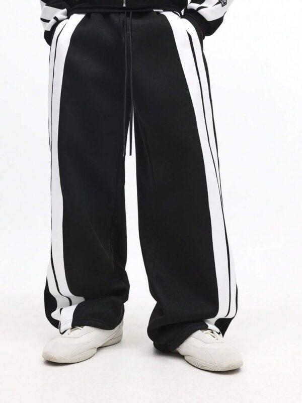 Dino Black White Stripes Cototn Jogger