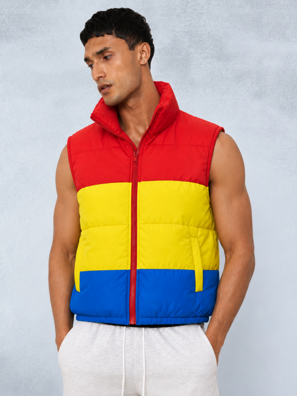 Zayn Multi Color Sleeveless Puffer Jacket